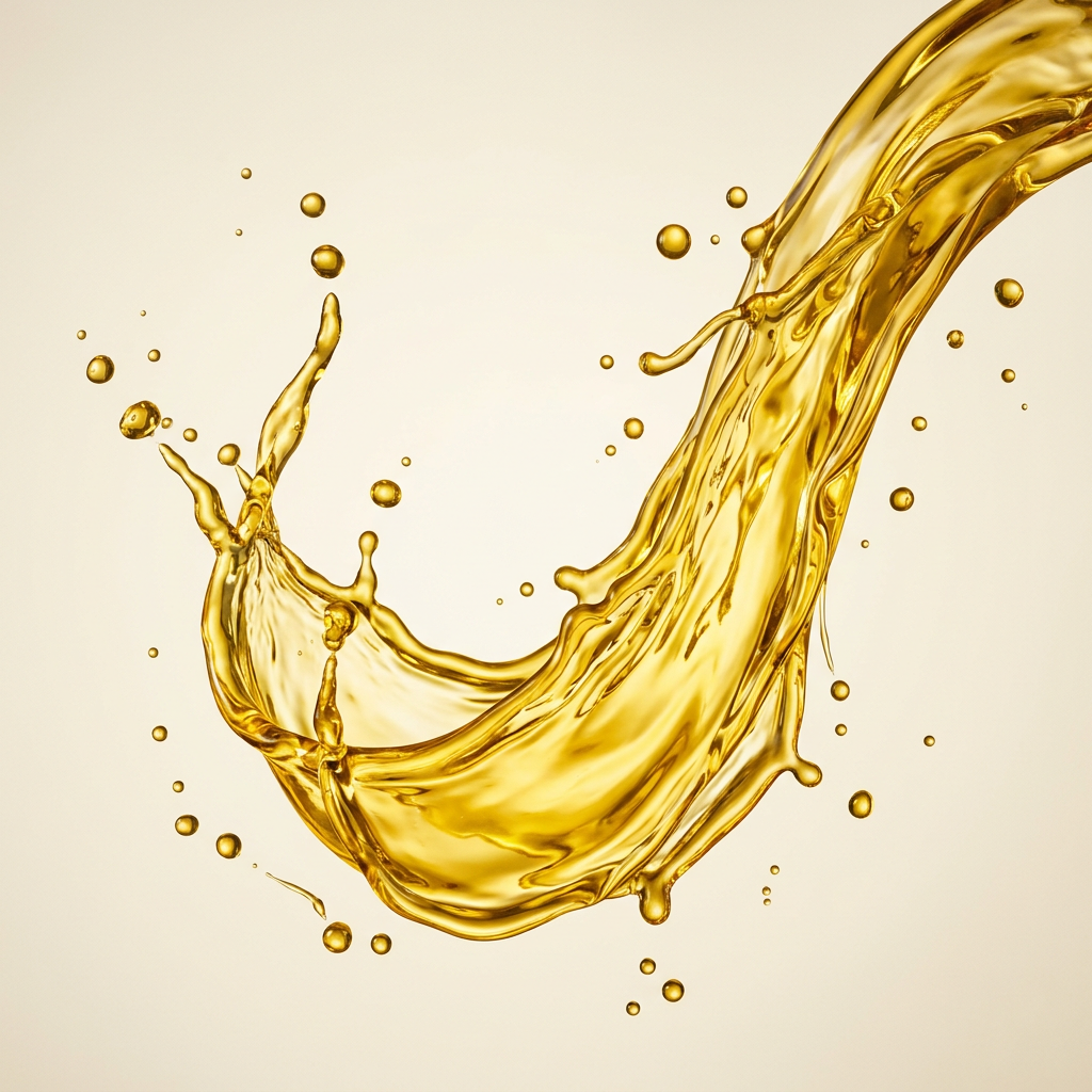 Golden cooking oil splash