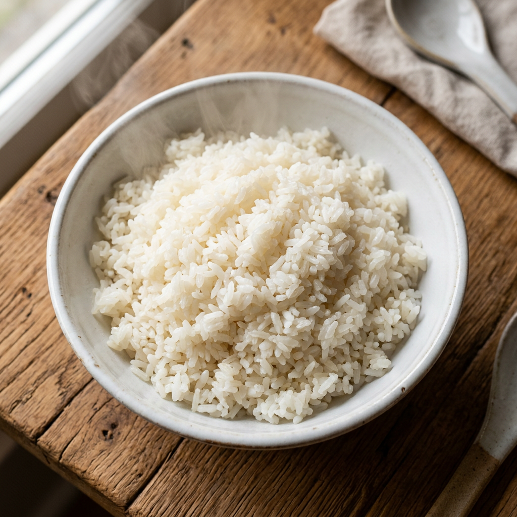 Bowl of fluffy white rice